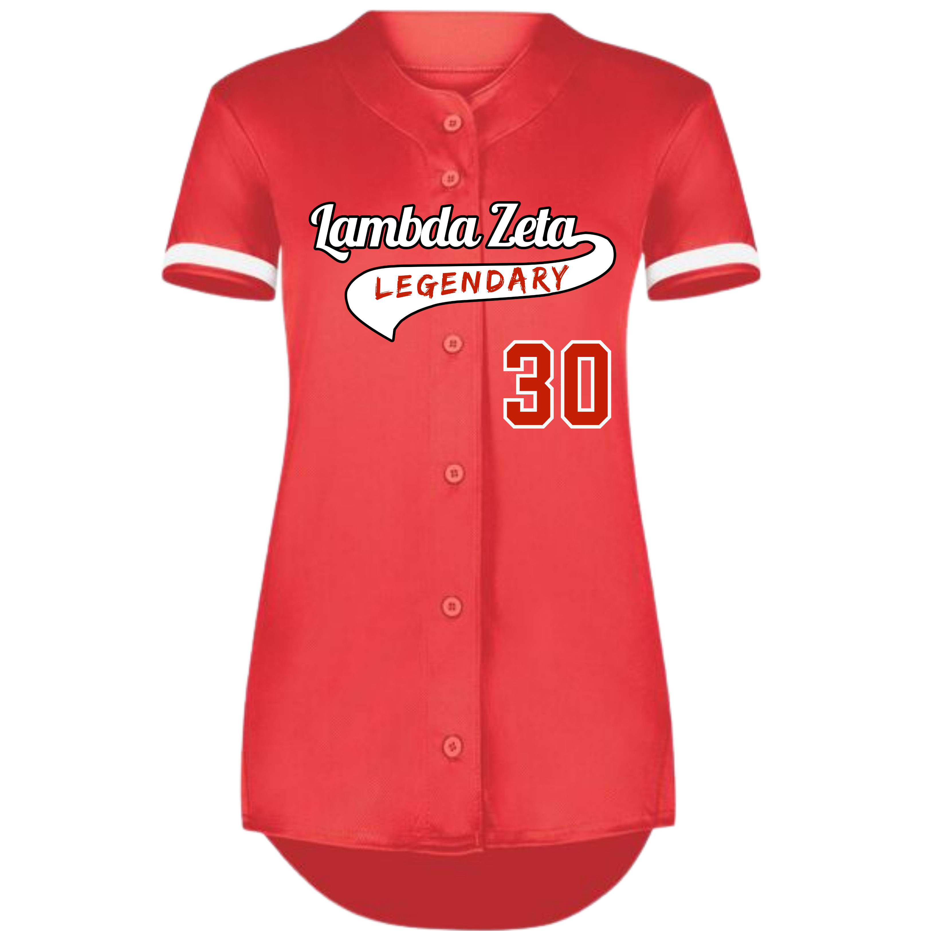 Button Down Screen-print Baseball Jersey