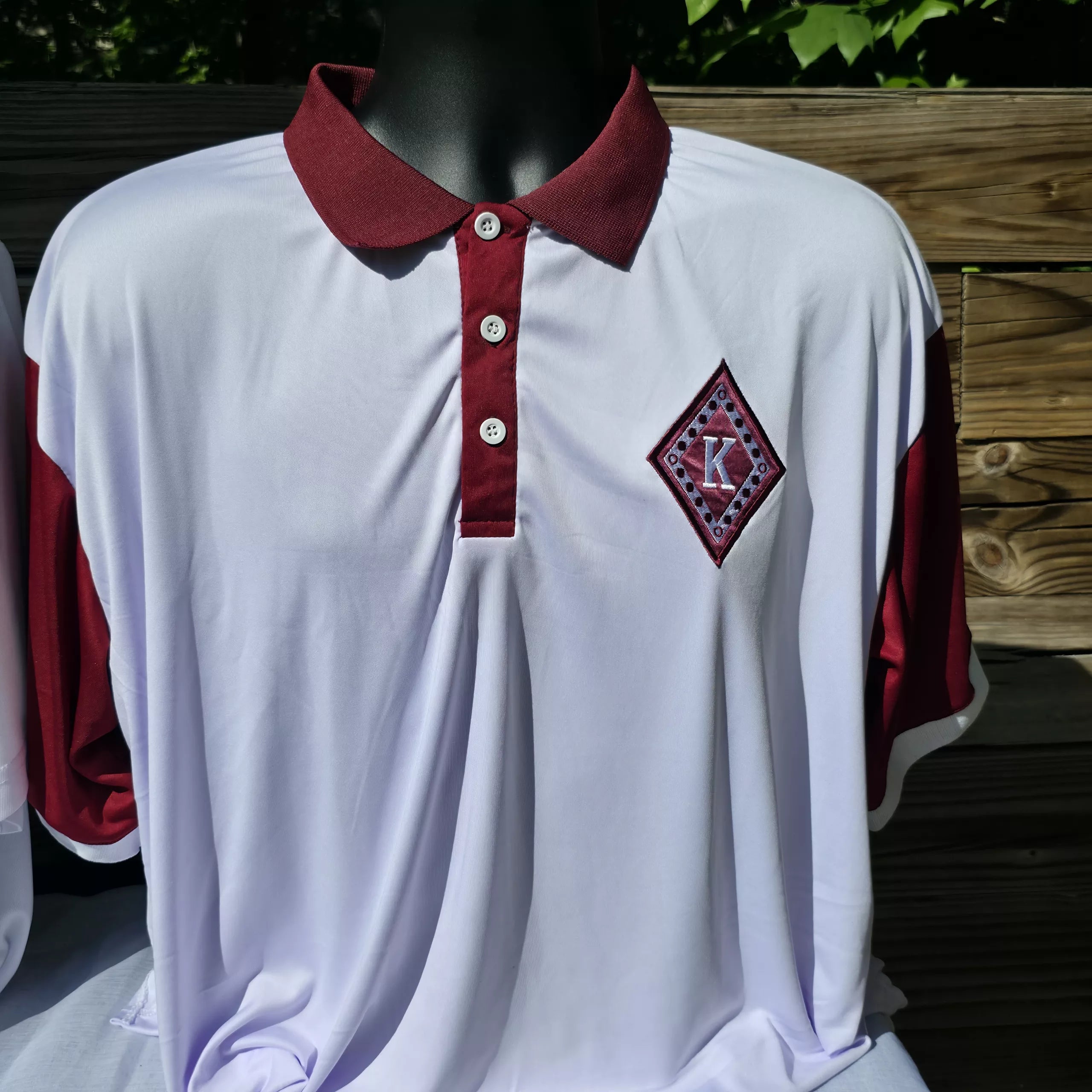 Kappa Alpha Psi White and Crimson Polo Shirt image 0