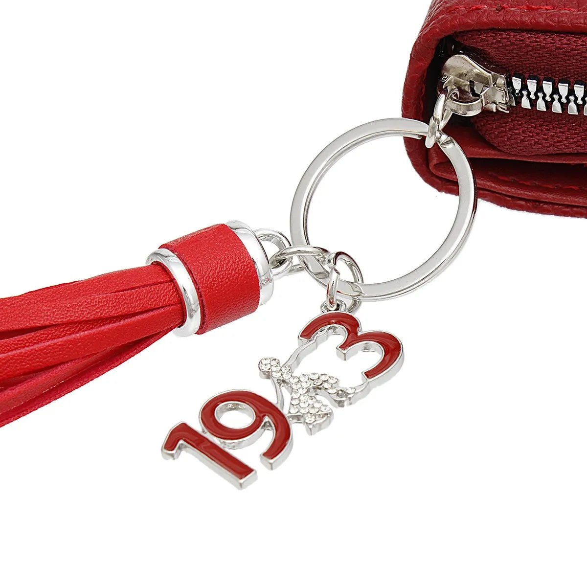 Delta Red Tassel Keychain Zipper Wallet