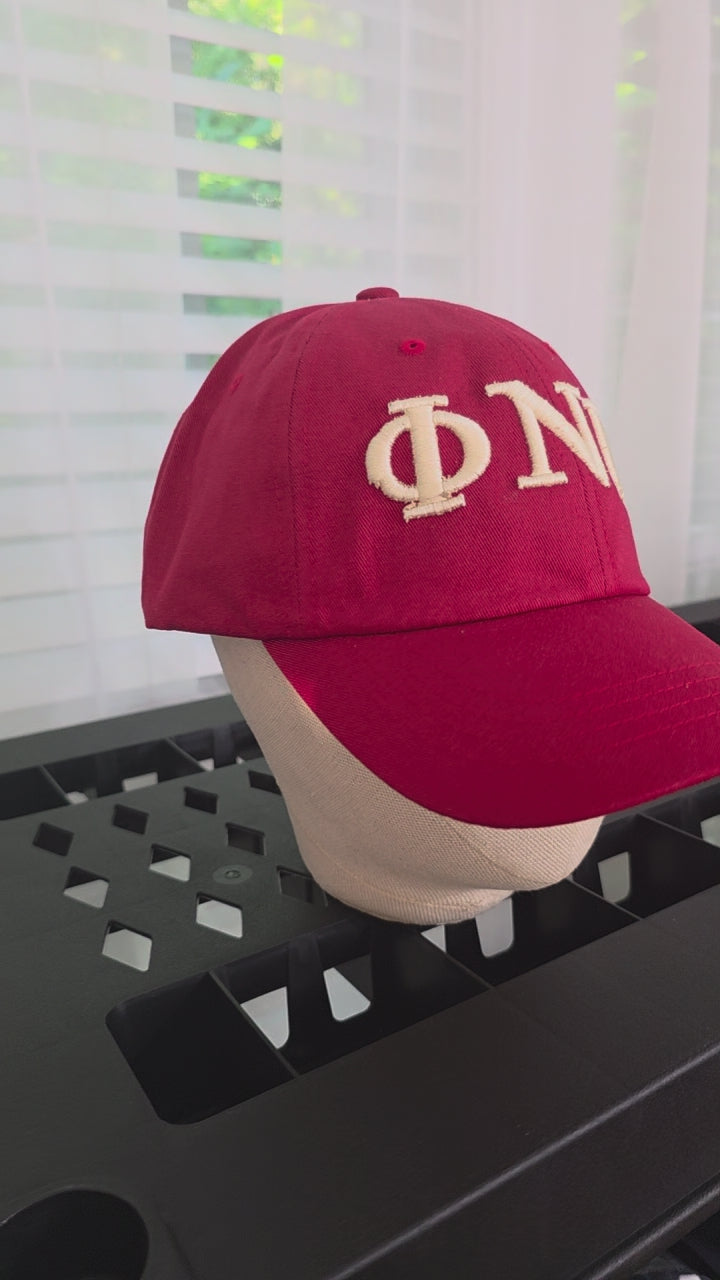Phi Nu Pi Crimson Dad Cap | Embroidered Hat