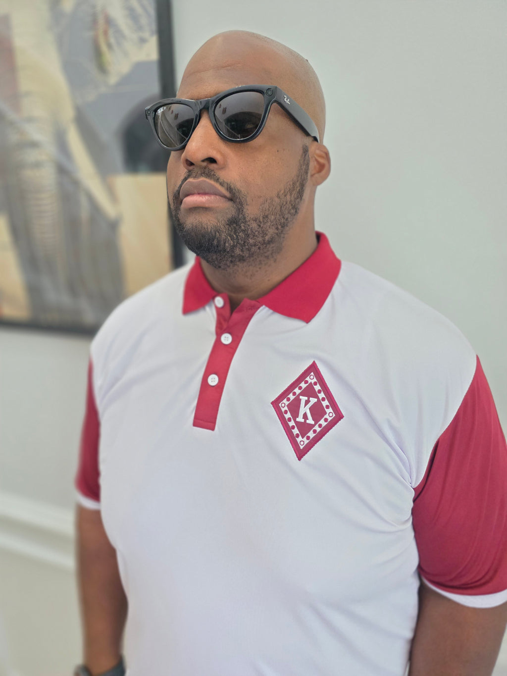Kappa Alpha Psi White and Crimson Polo Shirt