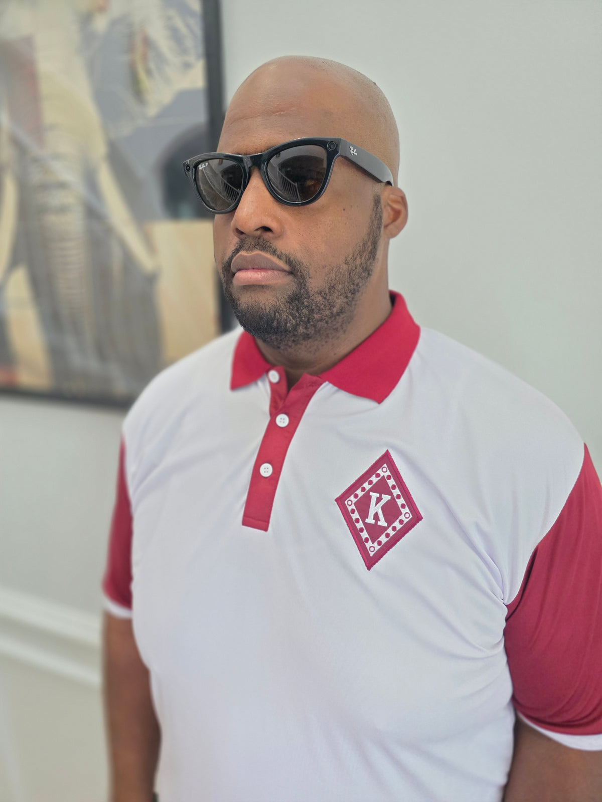Kappa Alpha Psi White and Crimson Polo Shirt