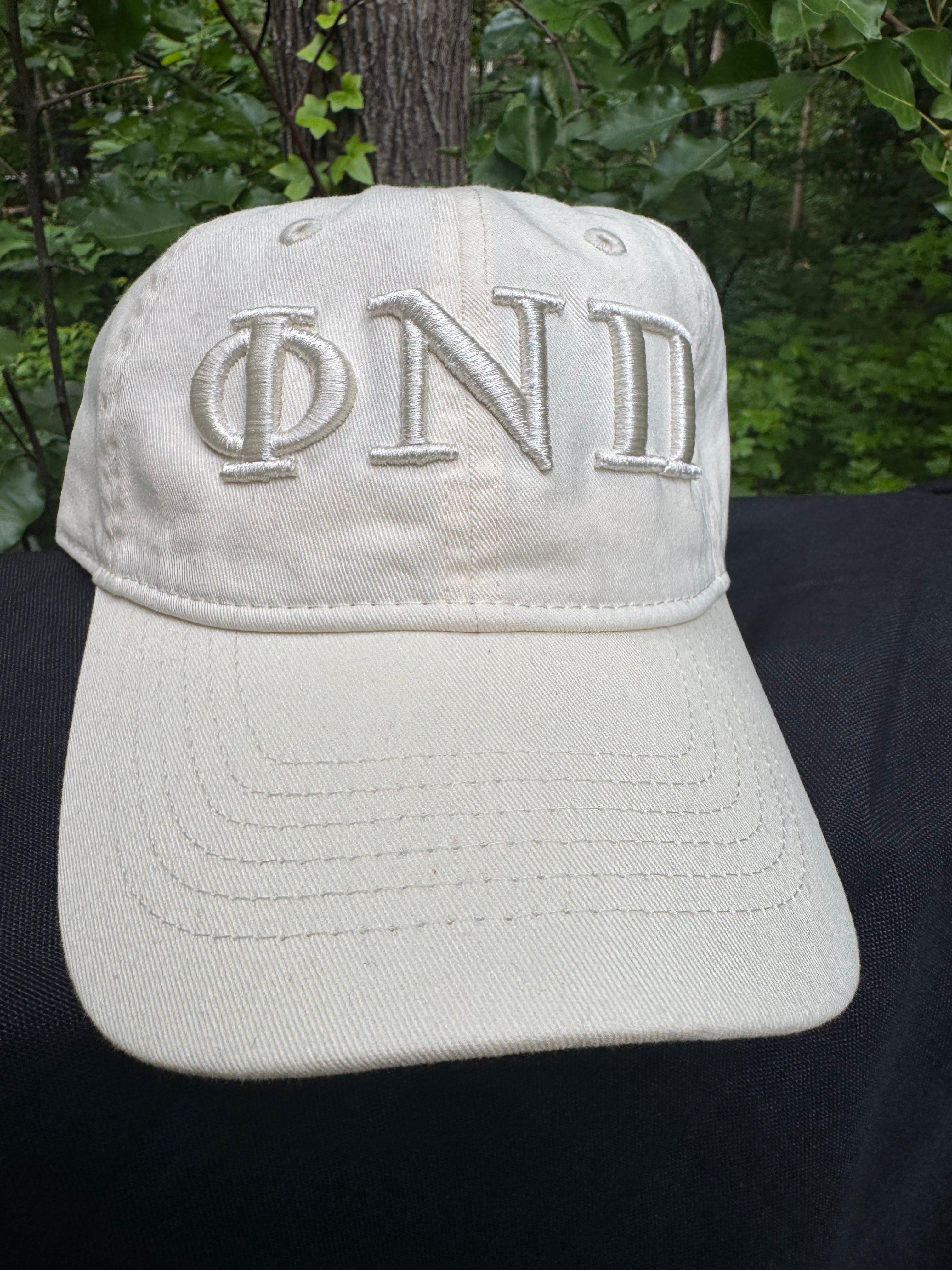 Phi Nu Pi Cream on Cream Dad Cap | Embroidered Hat