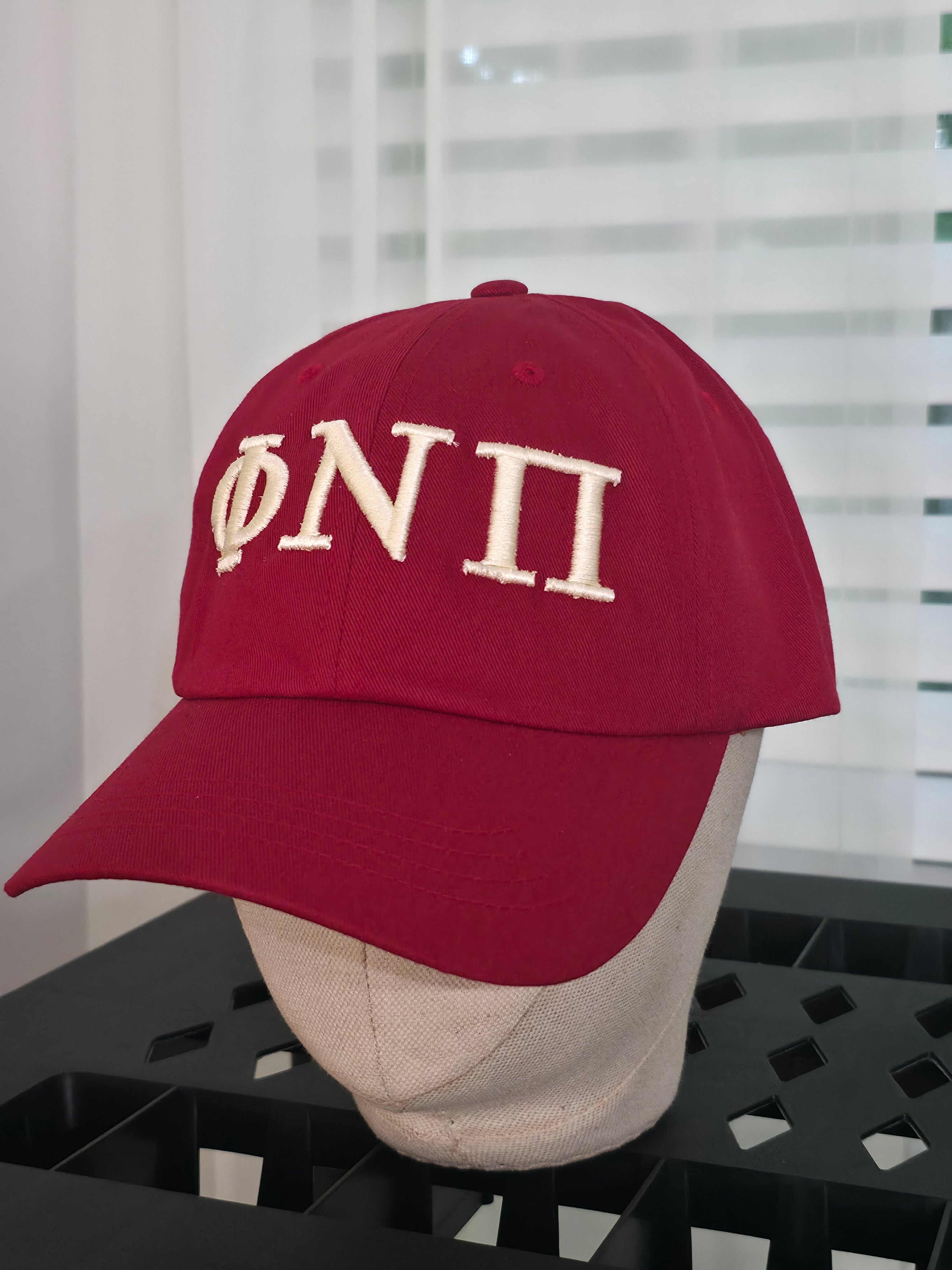 Phi Nu Pi Crimson Dad Cap | Embroidered Hat