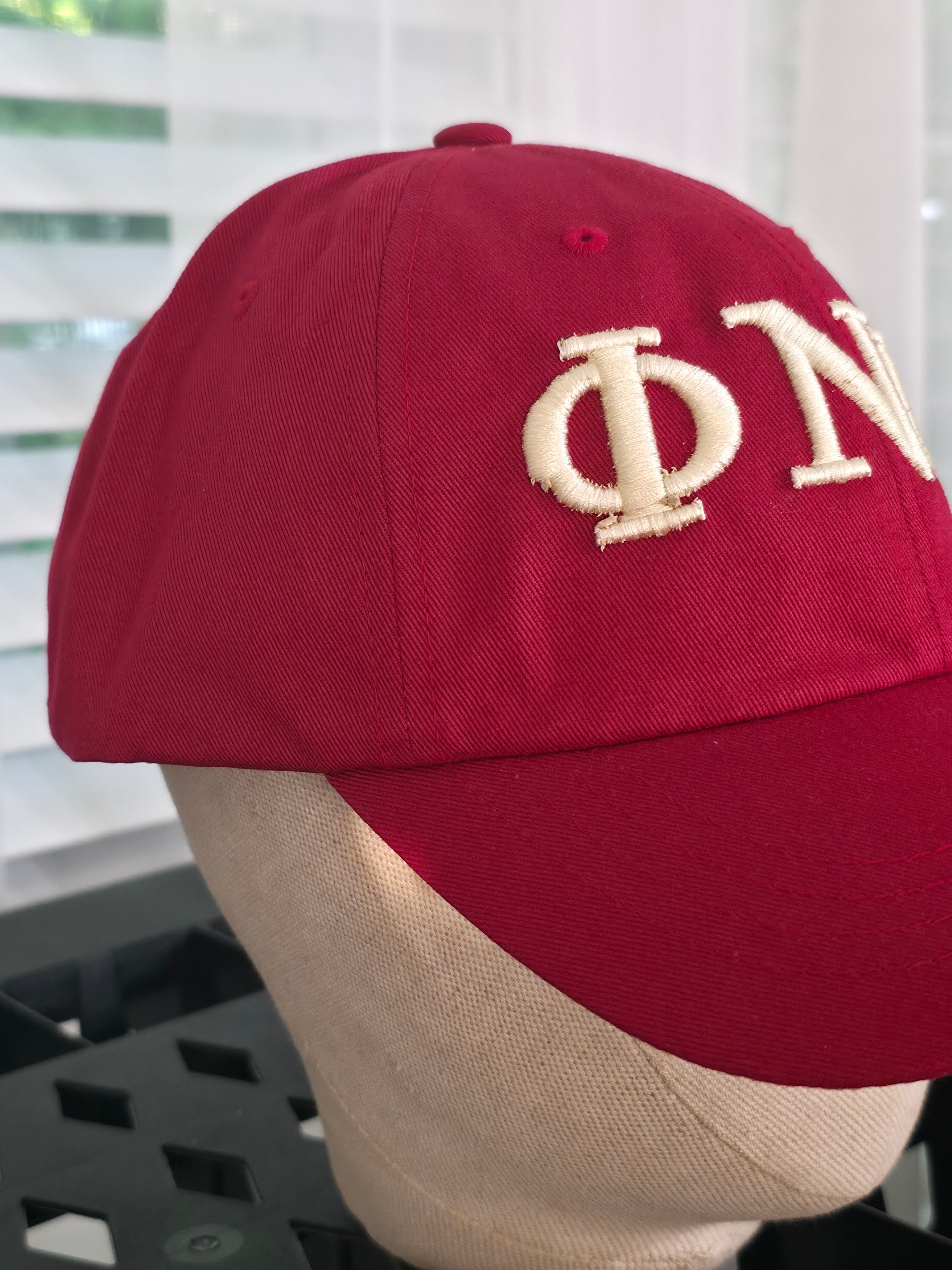 Phi Nu Pi Crimson Dad Cap | Embroidered Hat