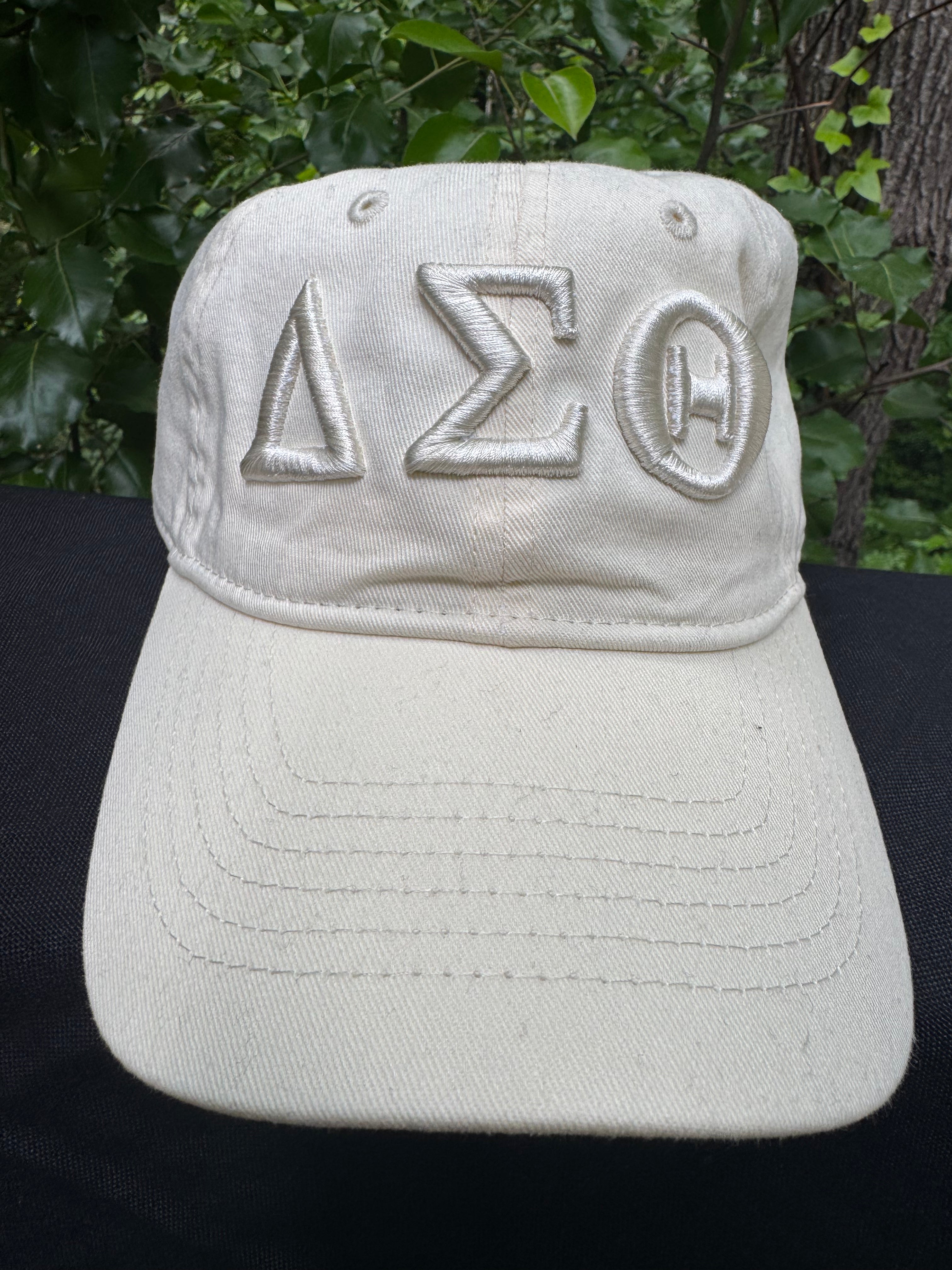 Delta Sigma Theta Cream on Cream Embroidered Dad Cap