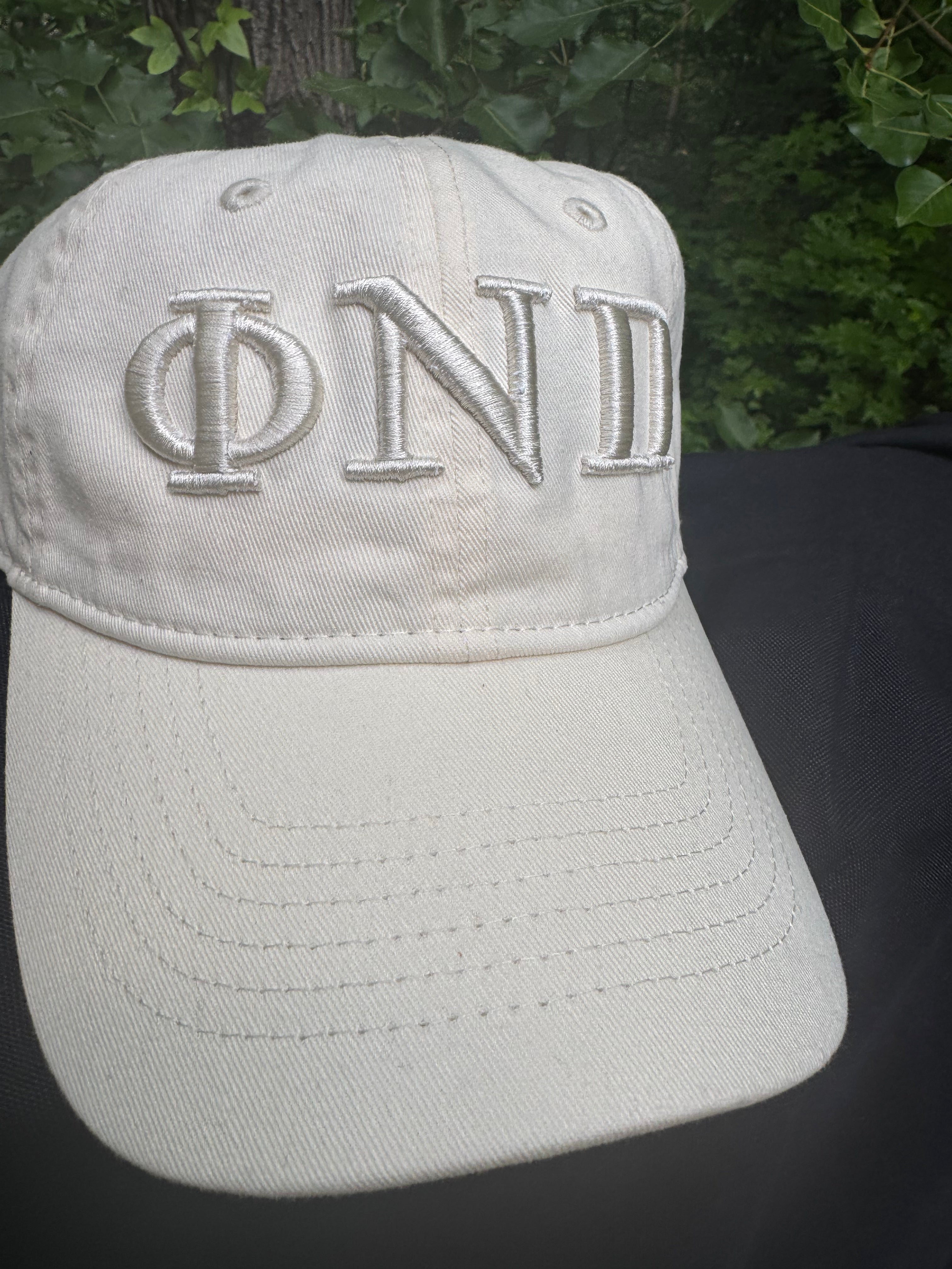 Phi Nu Pi Cream on Cream Dad Cap | Embroidered Hat
