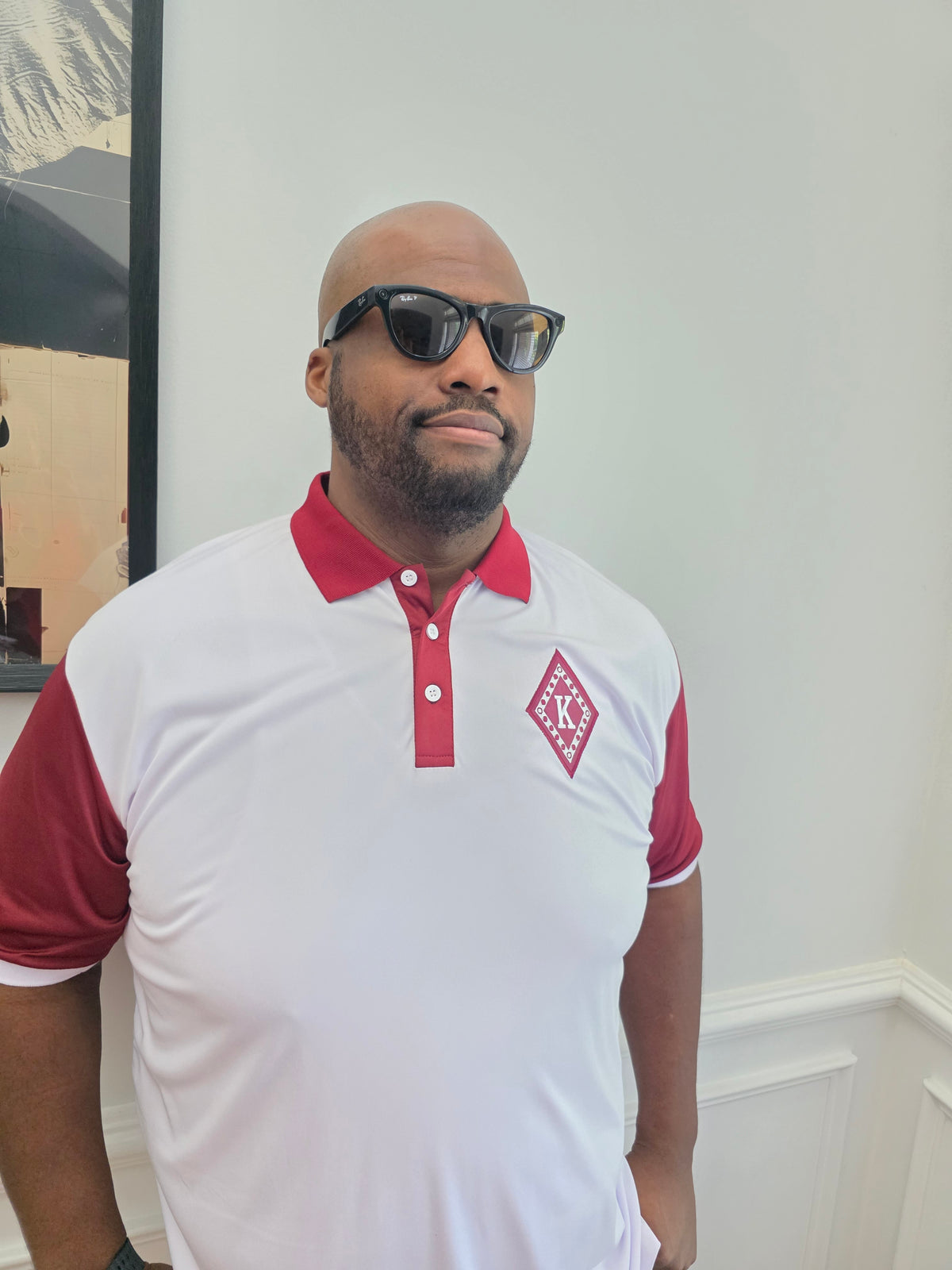 Kappa Alpha Psi White and Crimson Polo Shirt