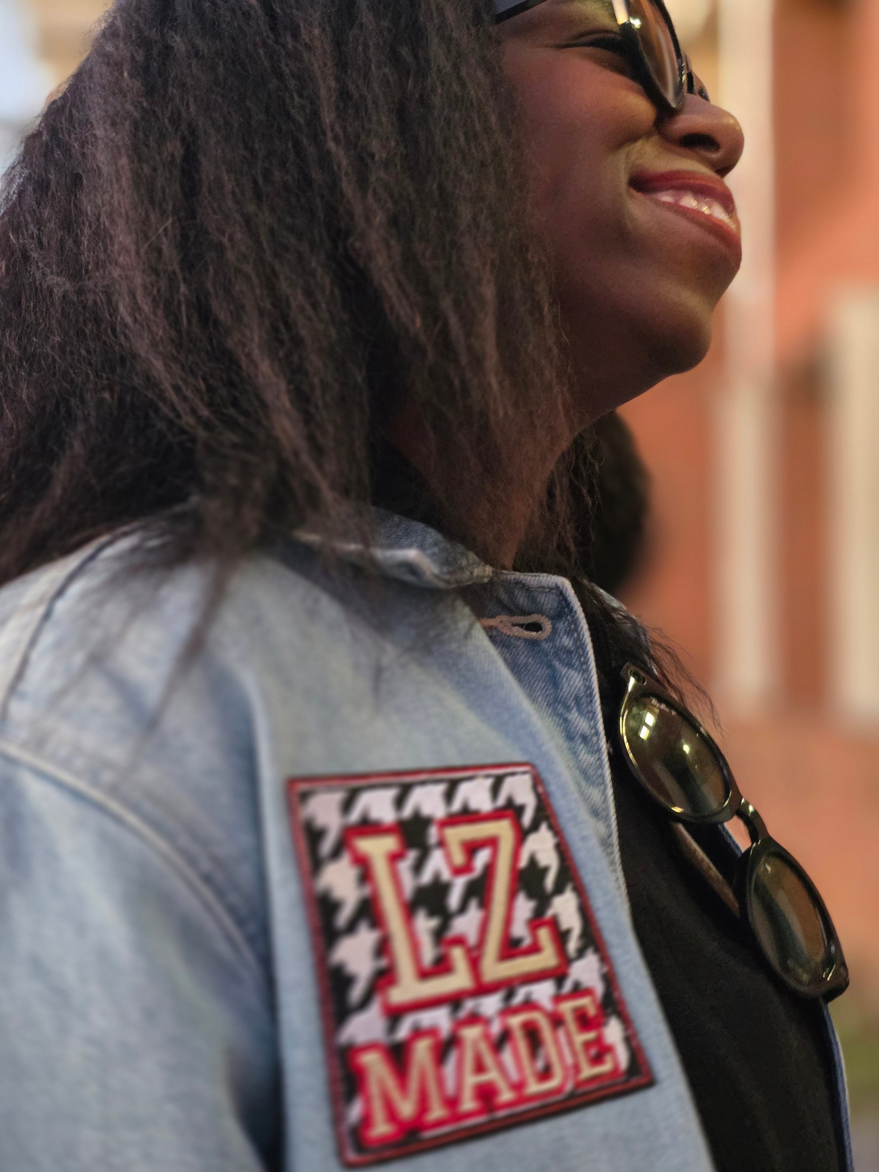 Lambda Zeta Houndstooth 4 X 4 Iron On Patch