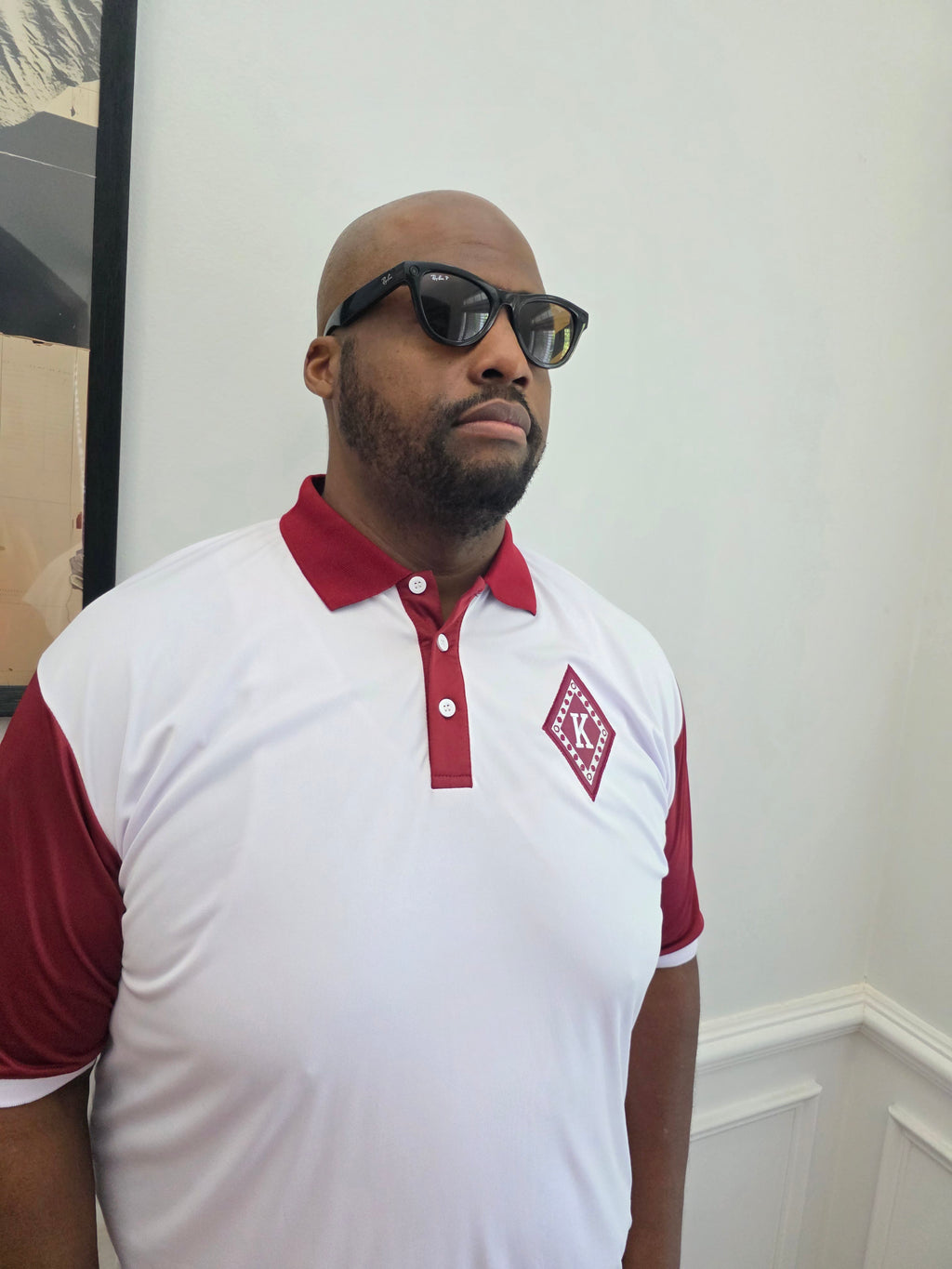 Kappa Alpha Psi White and Crimson Polo Shirt