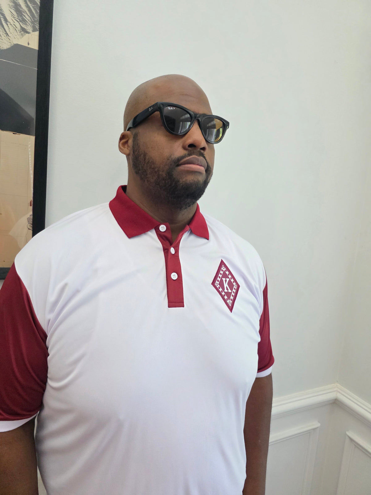 Kappa Alpha Psi White and Crimson Polo Shirt
