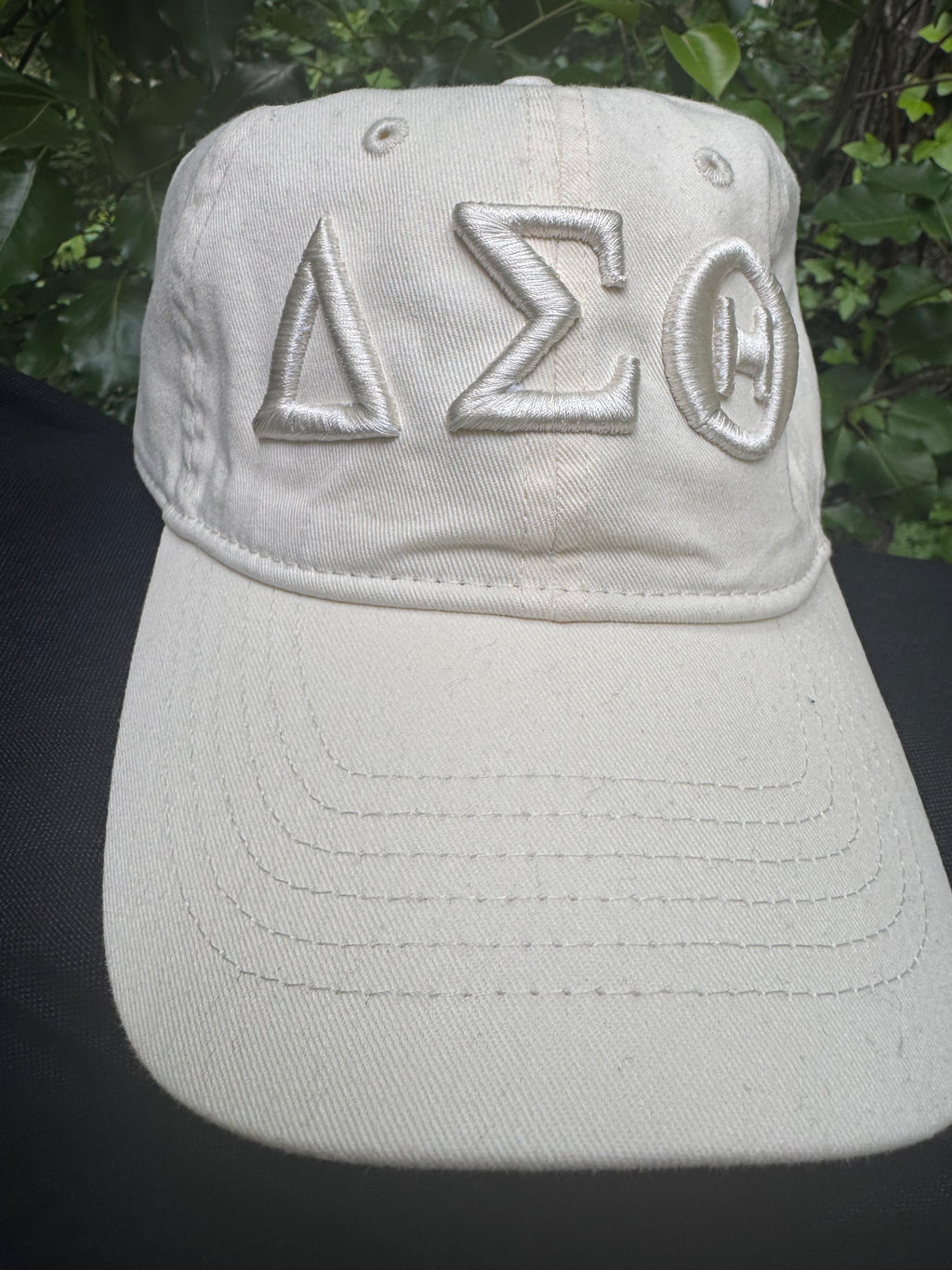 Delta Sigma Theta Cream on Cream Embroidered Dad Cap
